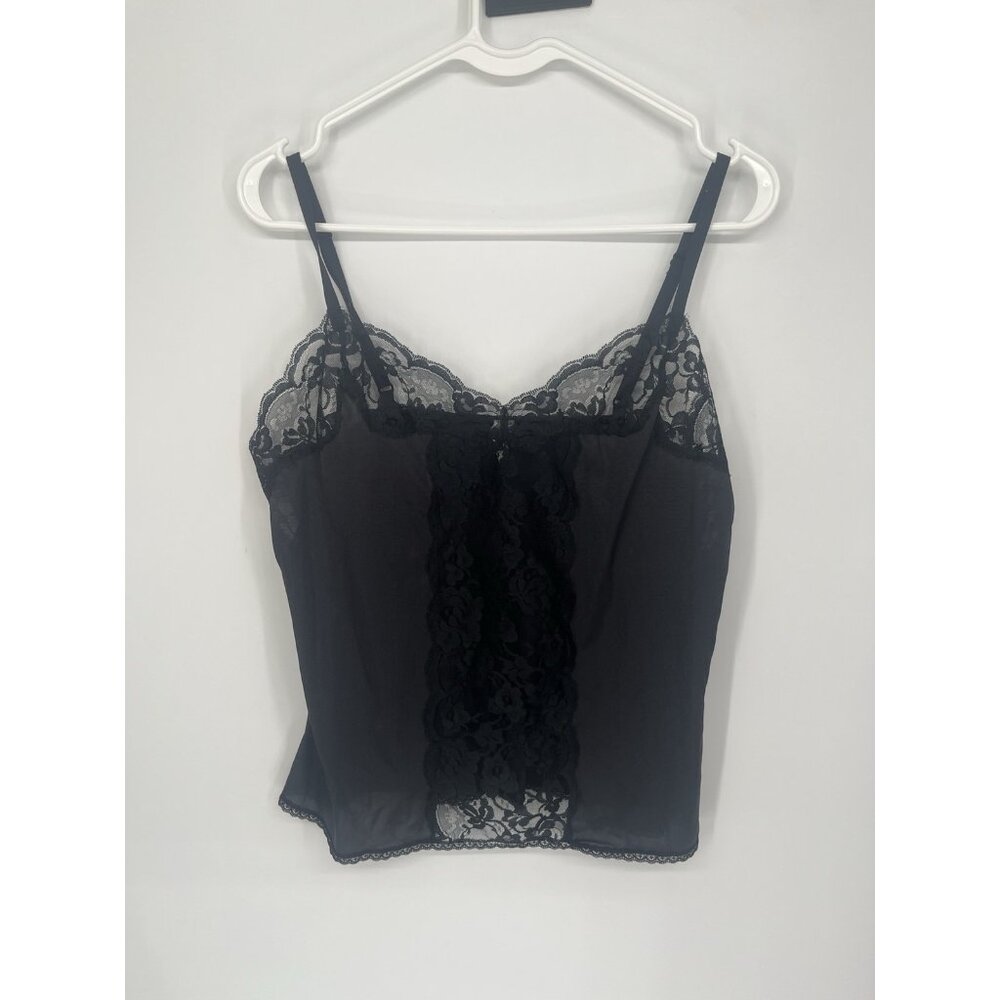Vintage BESTFORM‎ Black LACE CAMISOLE Size 34 Nylon Slip Top